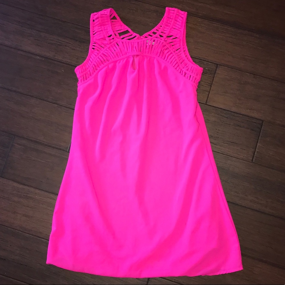 HOT PINK SHIFT DRESS